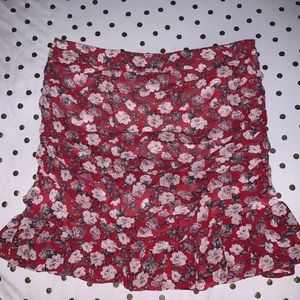 Floral ruffle hem Mini Skirt